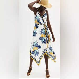 Nine West Blue and Yellow Floral Dress